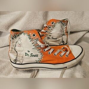 Converse Dr. Seuss High Top Canvas Sneakers - Orange and White THE GRINCH